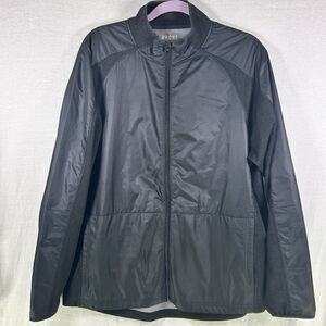 Rhone Jacket Mens L Black Zip Up Tech Terry Performance Gym Windbreaker Running